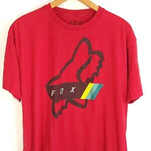 Fox Graphic T-Shirt Men's XL Standard Fit Red Short Sleeve Distressed